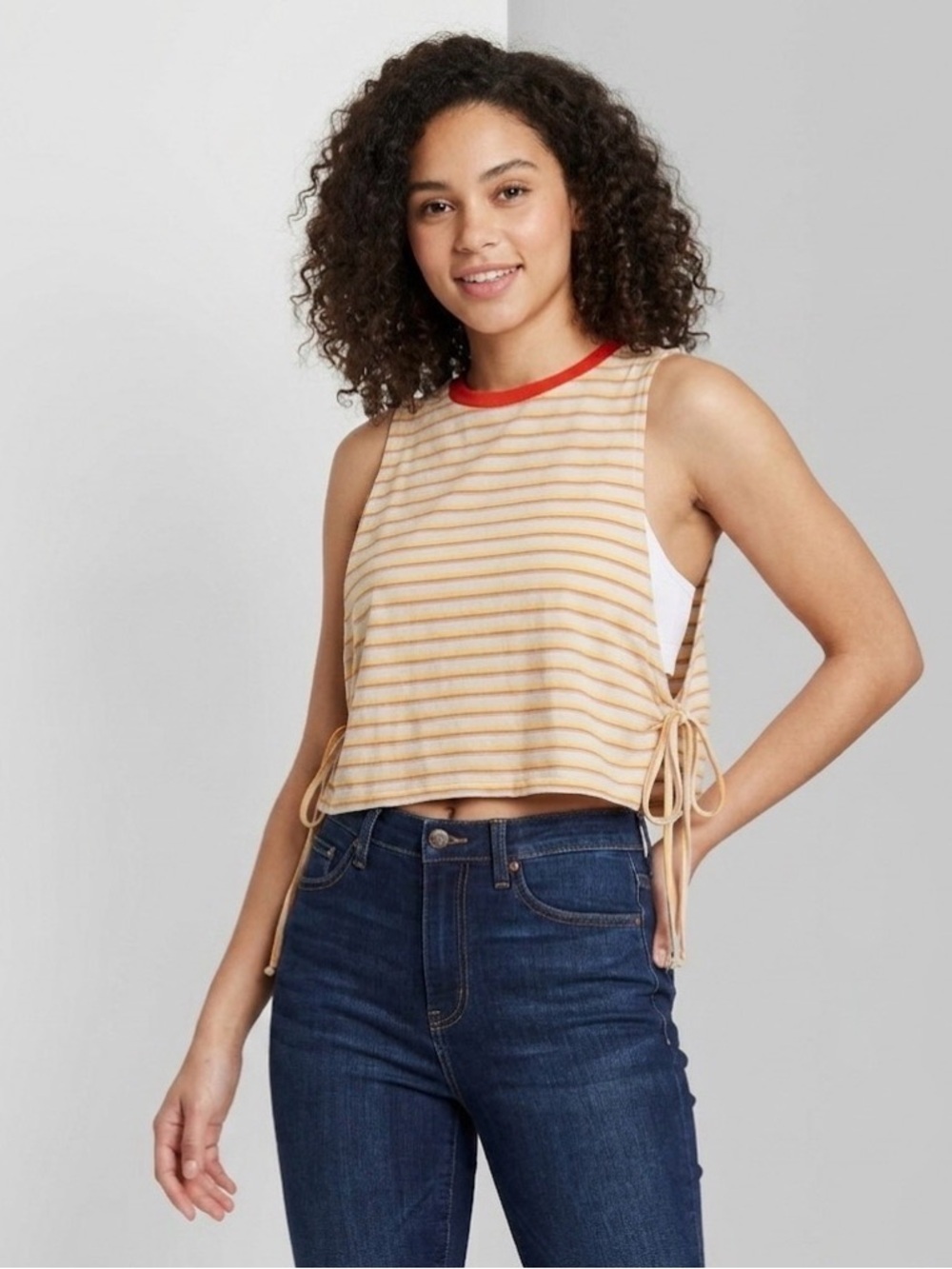 Wild Fable Top Tank Blouse Tie-Side 100% Cotton